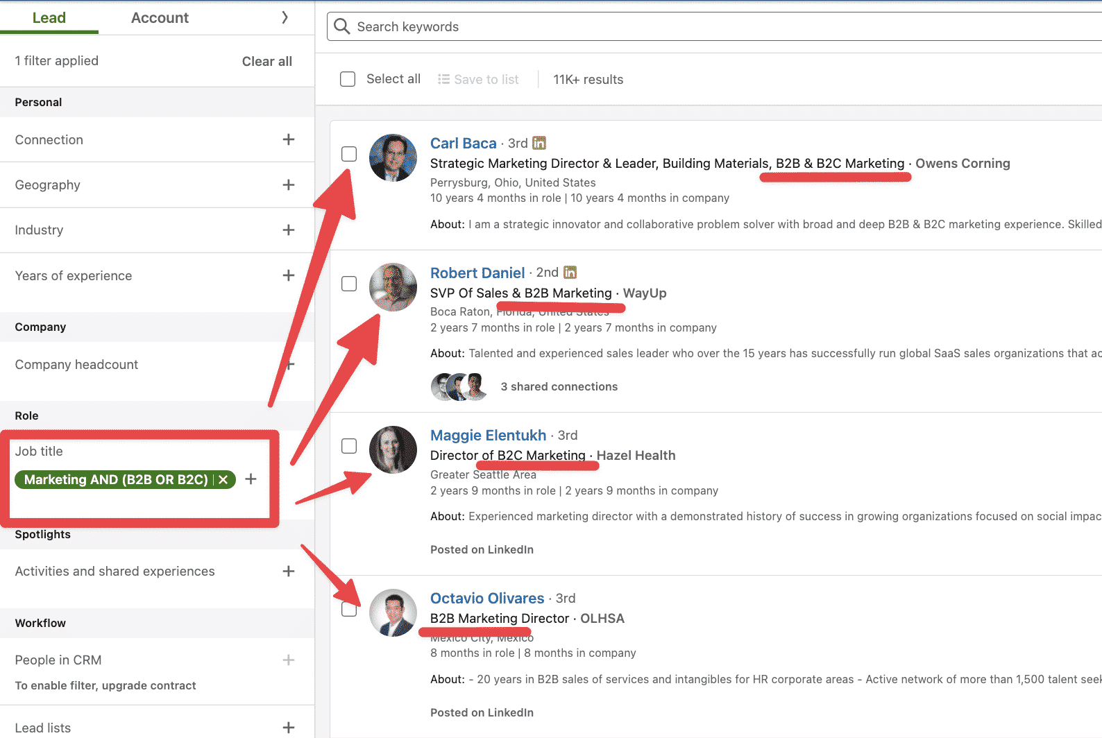 LinkedIn Sales Navigator Boolean Search Generator